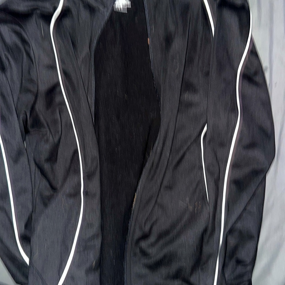 Zip hoodie with white stripes